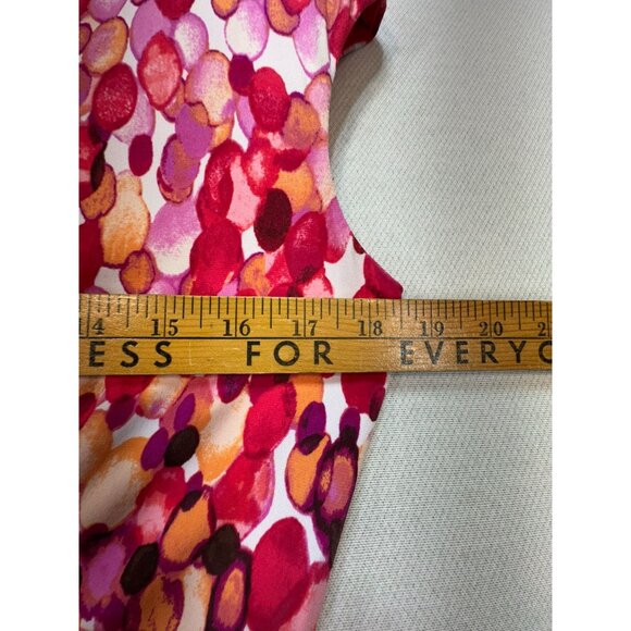 Glamour Womens A-Line Dress Size 6 Red PInk Spotted Design Bottom Ruffle - Picture 10 of 14